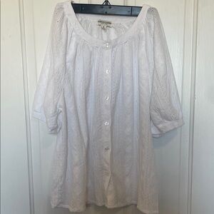 Elegant White Button-Down Blouse